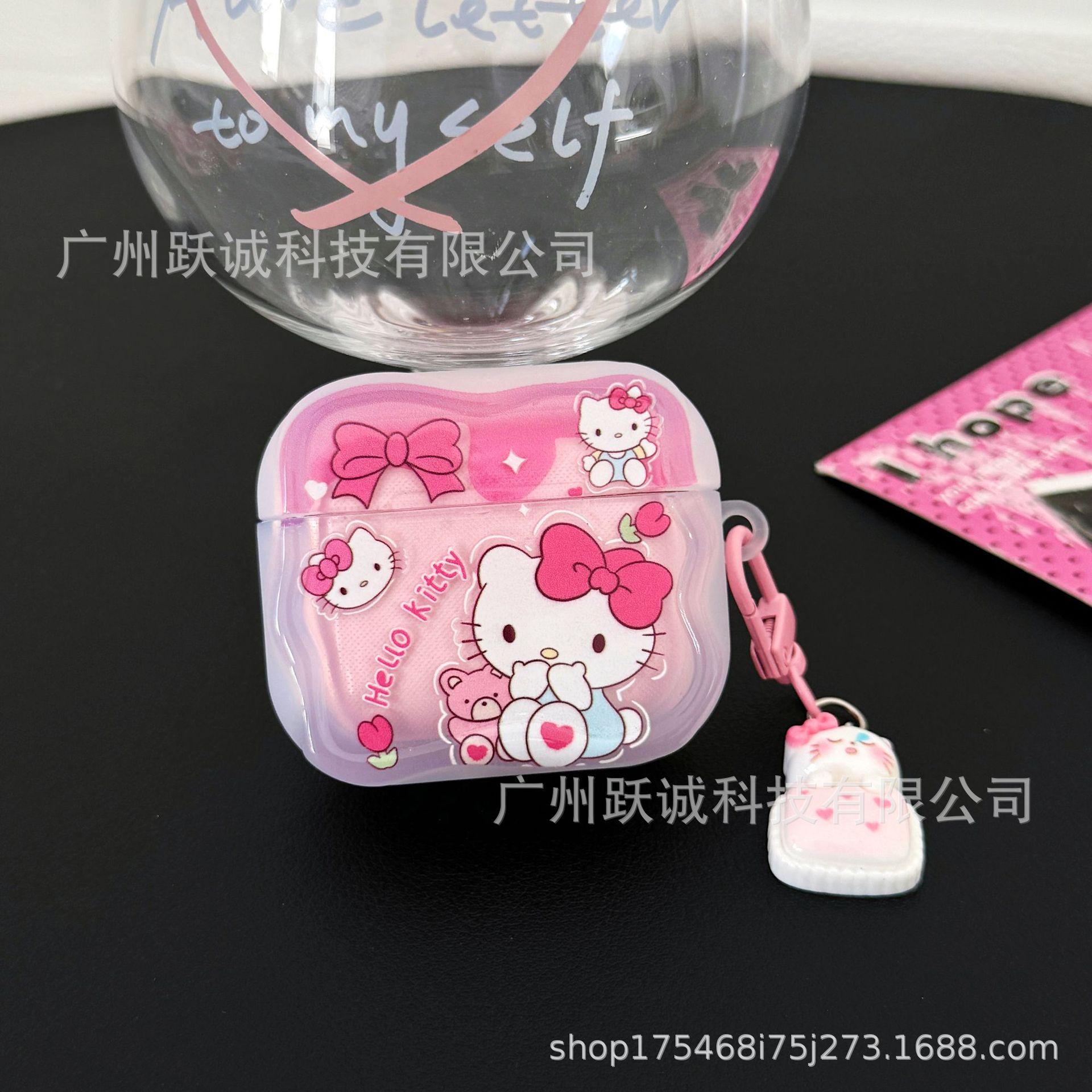 Pink KT cat for apple airpodspro1 wireless bluetooth headset case 1/1/1/1/1st generation protective case airpods 1/2 generation