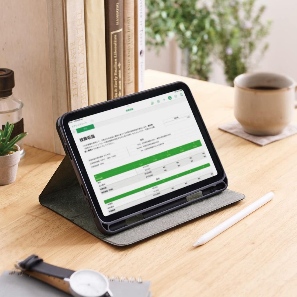 Elecom IPad Mini 6 (6th Generation) Case (2021), Auto Sleep/Wake, 360-Degree Rotation, Free-Angle Stand, Apple Pencil Storage, Black, TB-A21SSA360BK