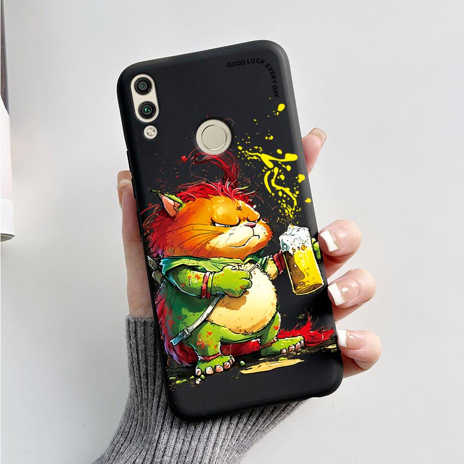 For Huawei Honor 8X Case Honor 8A 8C 8S Cover Cute Rabbit Panda Painted Soft TPU Phone Case For Honor 8A 8C 8S 8X Honor8X Fundas