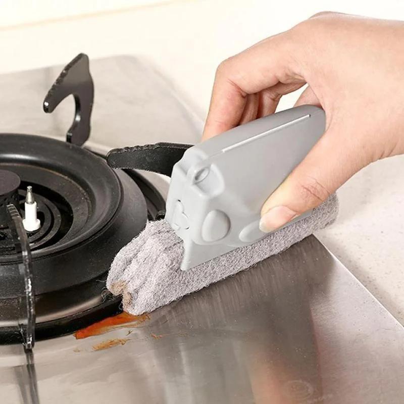 Chiffon de nettoyage de rainure de fenêtre, brosse de nettoyage de cuisine, brosse de nettoyage de fentes de fenêtre, outil de nettoyage de fentes de fenêtre