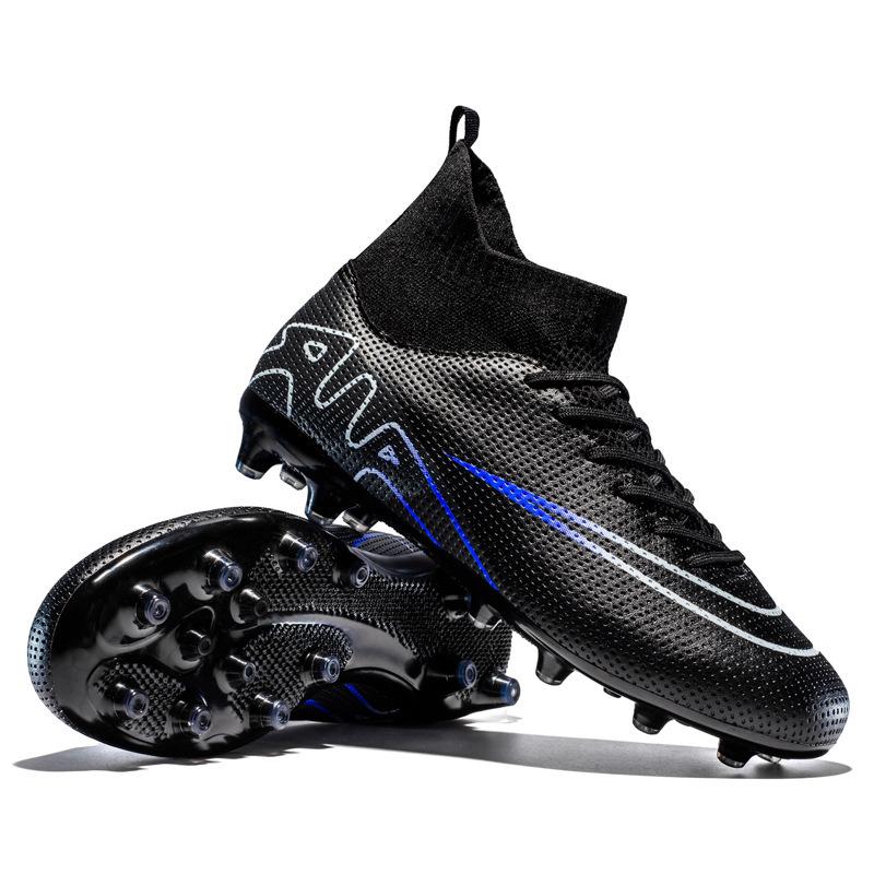 Nailed artificial turf football shoes training leather feet men's and women's shoes nailed students broken high-top teenagers and children's price