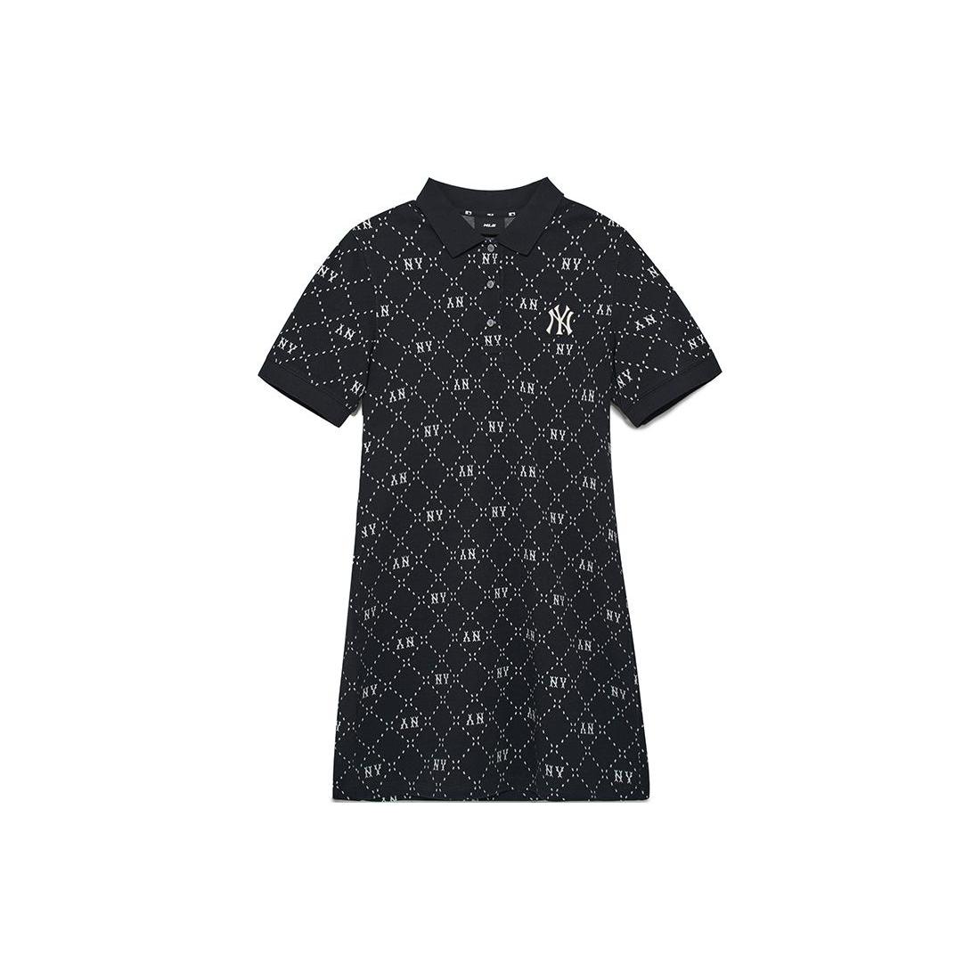 

New MLB Short Sleeved Dress Women s Black 3FOPM0533-50BKS S