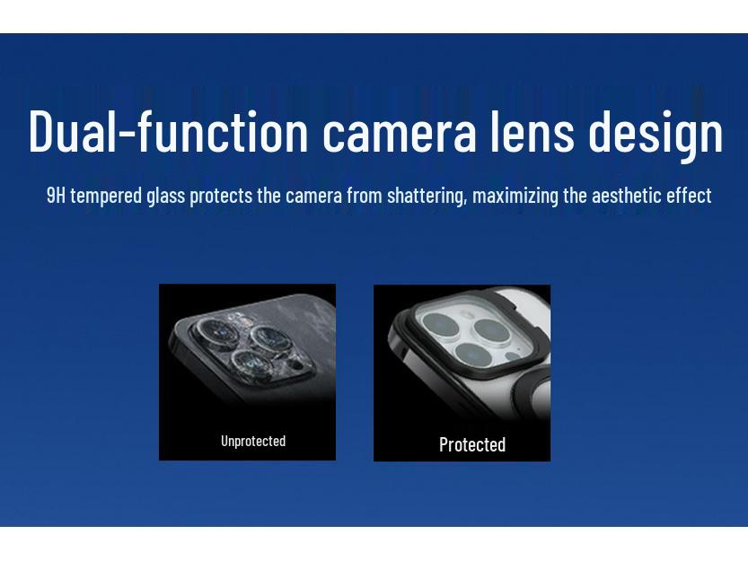 Apple ip17 Drop-Proof Magnetic Stand Dual Lens Protective Phone Case