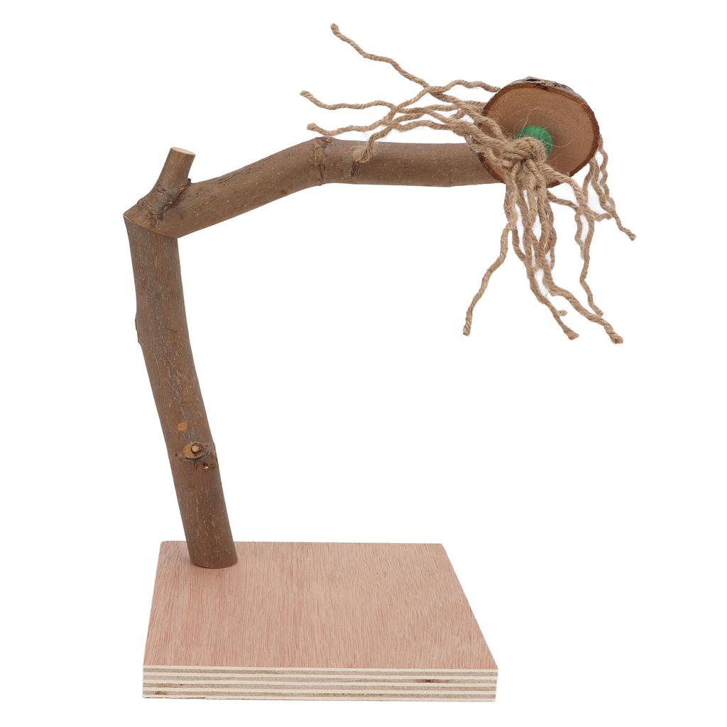 Bird Playstand Wooden Chewing Claws Grinding Parrots Training Rack with Base for Cockatiel