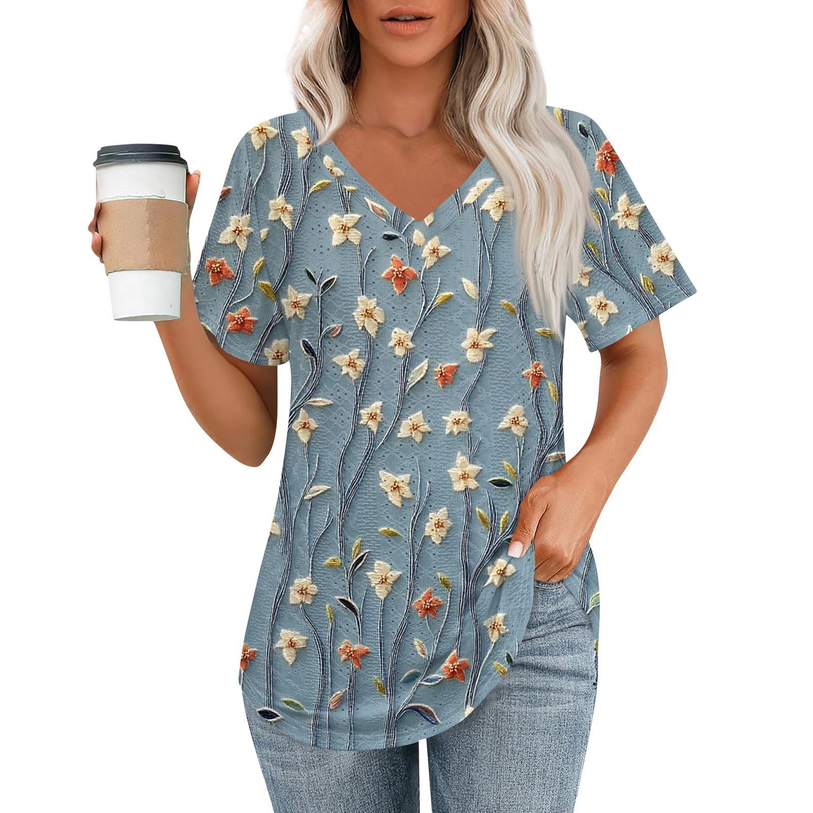 

Женские футболки с V-образным вырезом и коротким рукавом, повседневные топы свободного кроя, базовые футболки с закругленным подолом XXXL