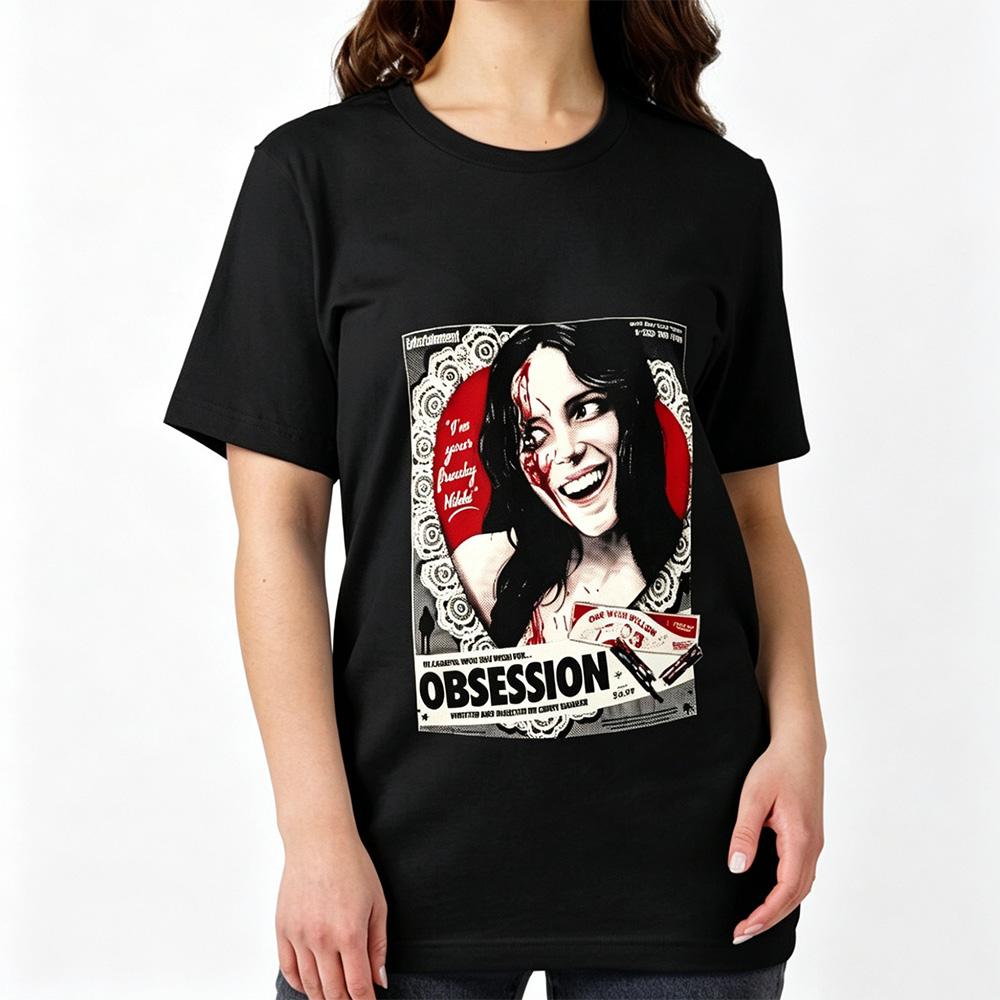 Obsession Film Grafikdruck T-Shirt Baumwolle Tägliches Tragen Streetwear T-Shirts Mode Damen Herren Unisex Lässig Rundhals Oberteile Sommer