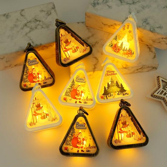 Christmas Retro Night Light Vintage Ambient Wind Lights Luminous Window Tabletop Ornaments for Bedroom Desktop Decor