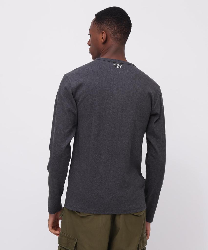 AVIREX DAILY RIB HENLY NECK TEE 6153482 men's S charcoal