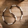 IngeSight.Z Handmade Natural Surfer Choker Necklace for Men Vintage Brown Wood Beads Necklace Tribal Jewelry Gift