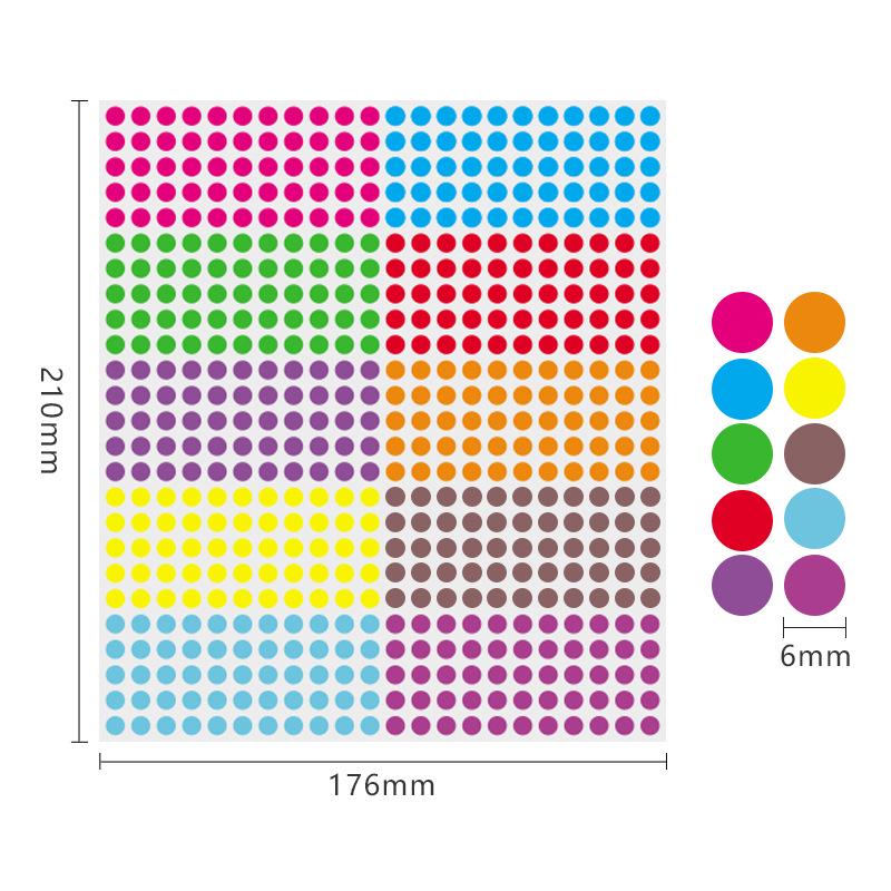 19mm Round Waterproof Self-Adhesive Color Dot Labels for Identification and Classification