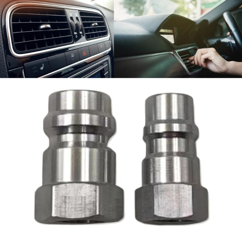 Universal 12 to R134a Service Port Adapter Valves Set with Protective Cap Car Conversion Valves for 508 Compressor