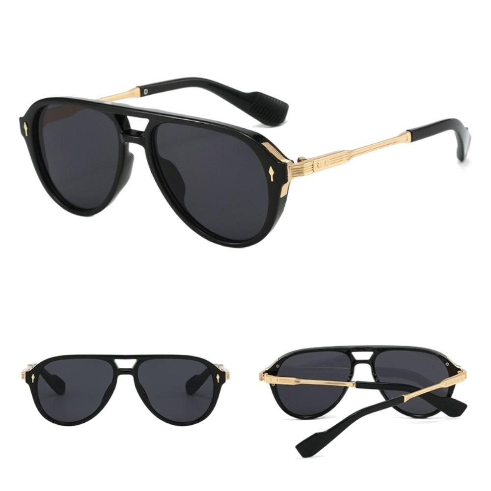 Big Frame Square Sunglasses Double Beam Retro Eyewear Personalized Pilot Sun Glasses  Photography
