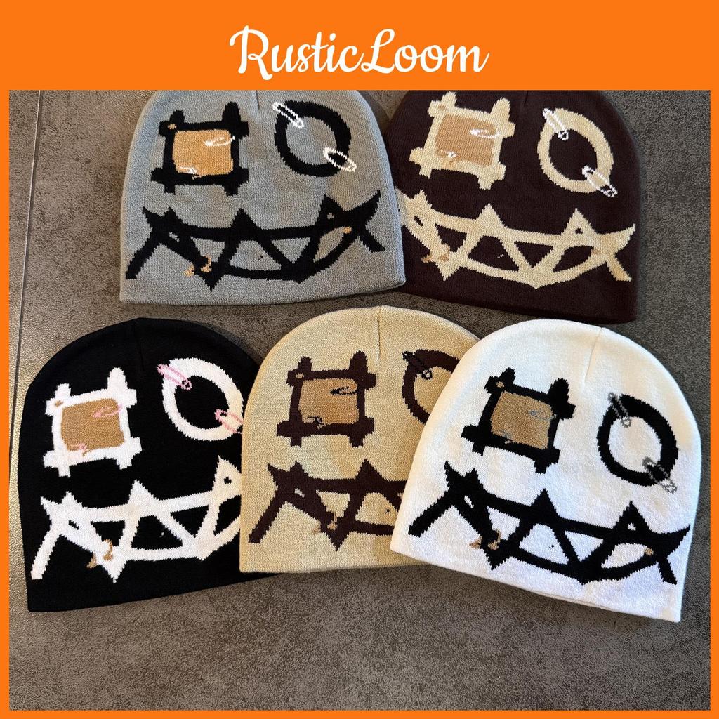 Halloween Demon Face Knit Hat With No Brim For Men And Women Cold Weather