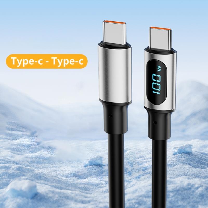 Fast Speed PD100W Power Cord Digital Display Charging Cable for Fast Charging and Data Sync Double End USB C Port
