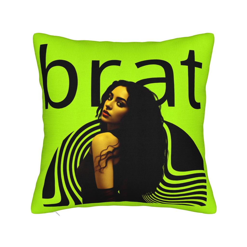 Charli Xcx Brat Pillow Case Comfy Pillow Cover For Office Car Home Decor Retro Trendy Cushion Cover