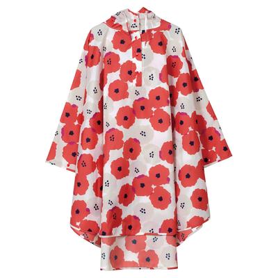 Rain Peony Perfect for Wearing Over Your Even with a Perfect for Outdoor and Stylish and Product Wpc. Women's Poncho, Pattern, Red. Outerwear,