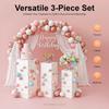 3-piece White Square and Round Cake Trays Metal Cake Display Stand for Parties and Wedding Cakes
