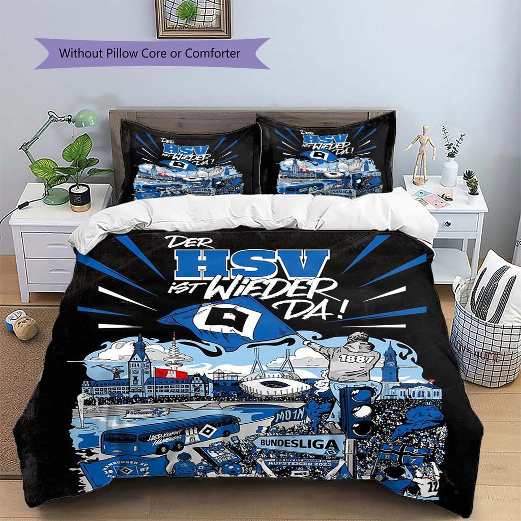Hamburger Sportverein Pattern Bedding,Quilt Set Quilt Cover Pillowcase Home Birthday Gift(1 * Duvet Cover + 2 * Pillowcase, Without Core)