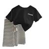 Summer Girls Clothing Set Comfortable Style Short Sleeve T-shirt + Stripe Pants 2 Pcs Suit For Girl Children Outfit