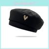 Elegant Heart Beret Hat For Women Cozy Windproof Round Top Winter Accessory