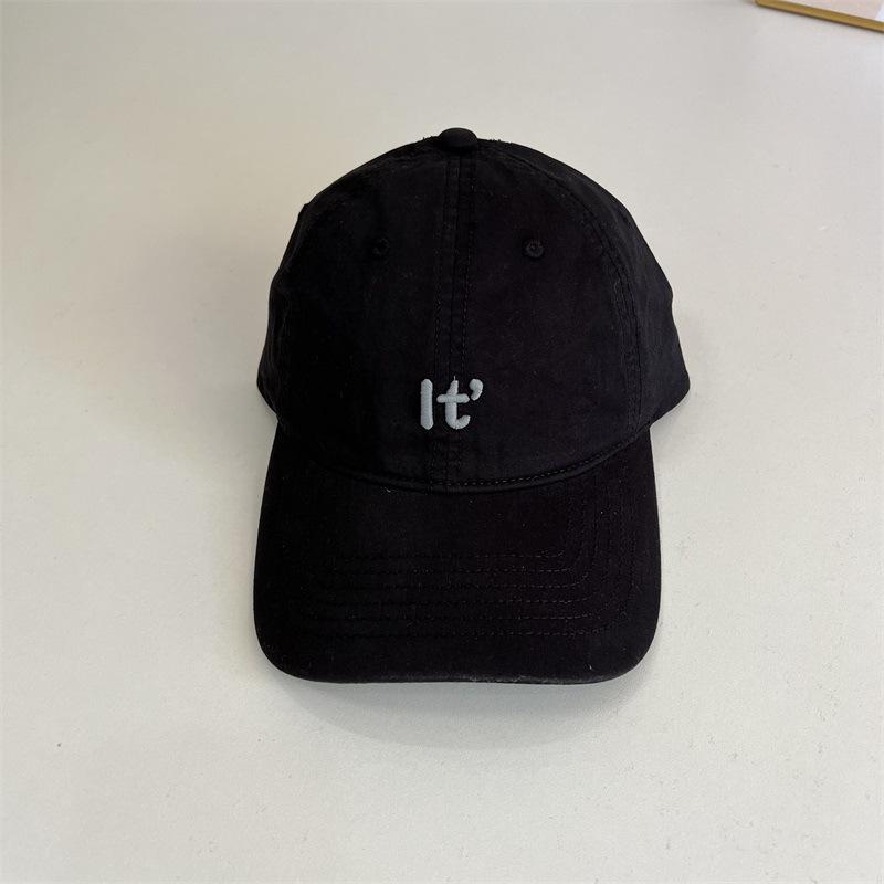 Soft Top Baseball Cap Women's Simple Trendy Letter Embroidered Peaked Cap Showing Face Small Pure Cotton Casual Versatile Sun Hat Men