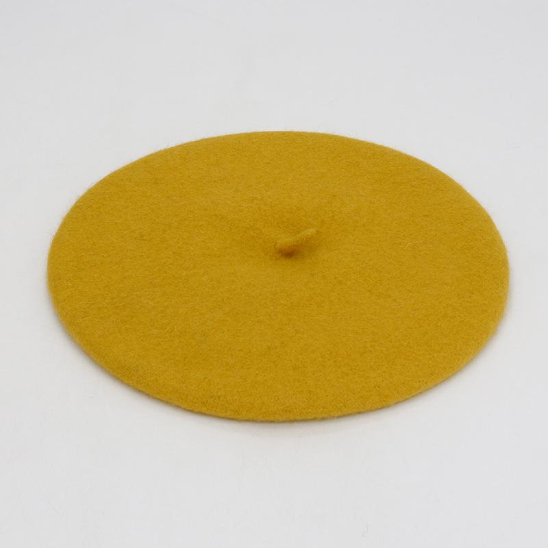 

Autumn and winter new woolen beret women s casual versatile warm bud hat British retro literary and artistic painter hat M（56-58cm）