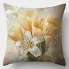 Soft Pastel Floral Pillow Covers, Tulip Lily Peony Decorative Throw Pillow Cases, Elegant Spring Home Decor Cushion Covers 4Pcs