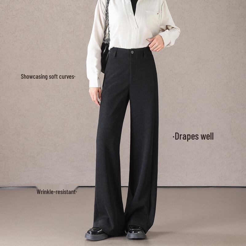 Women's Premium Acetate Wool Blend Wide-Leg Trousers