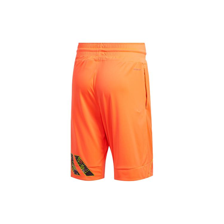 Adidas Basketball Shorts Men's Orange Moderate Straight Fit Pants GH7942