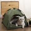 Removable Canvas Pet Tent Bed Semi-Enclosed Cat House Dog Cave Hut Washable Indoor Sofa Basket with Room Decor Features for Cats