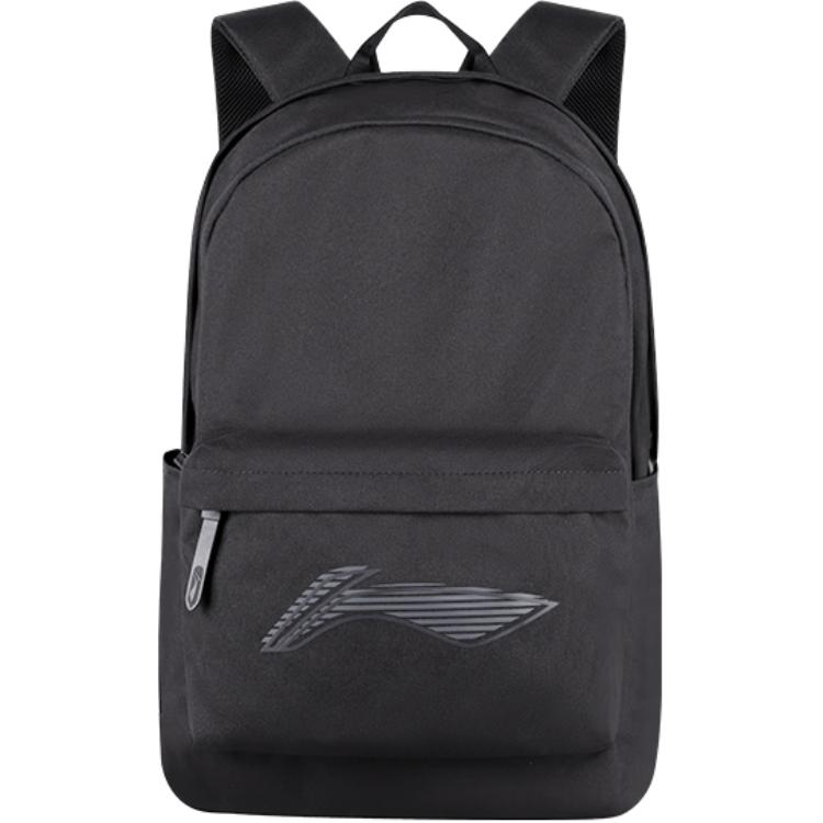 Li Ning Sports Life Collection Polyester Backpack Regular Unisex Black YBSV149-1