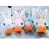 Long Ears Electric Rabbit Plush Toy Simulated Little Tie-Dyed Rabbit Doll  Holiday Gifts