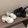 Fashion High Heels Chunky Round Toe Ladies Pumps Gothic Mary Jane Japanese Style Lolita Block Heel Loafers on Heeled Women's Shoes Shoe