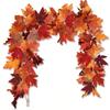 100cm-Artificial Maples Leaf Garland Autumn Maple Leaves Vines Garland For Thanksgiving Halloween Home Porch Mantle Fireplace Farmhouse