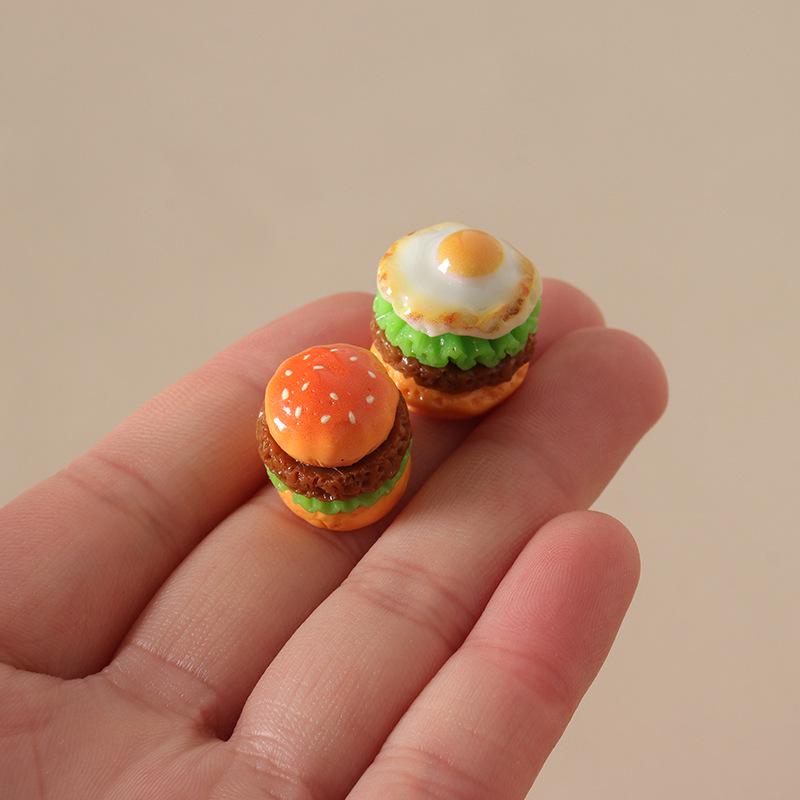 Dollhouse Miniature Food Set: Hamburger, Fries & Coffee Tray