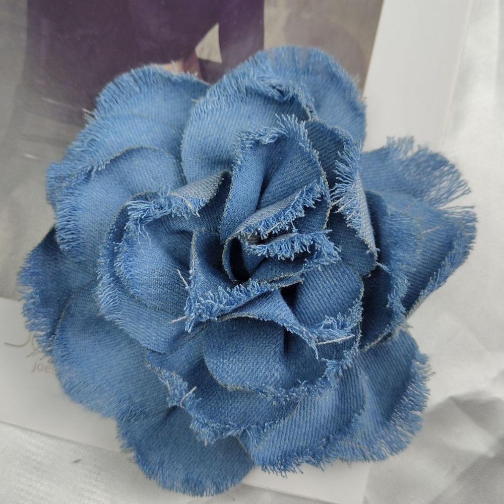 

Handmade Camellia Patch Cowboy Sewing Applique 2024 Chest Flower Clothes Decoration 3