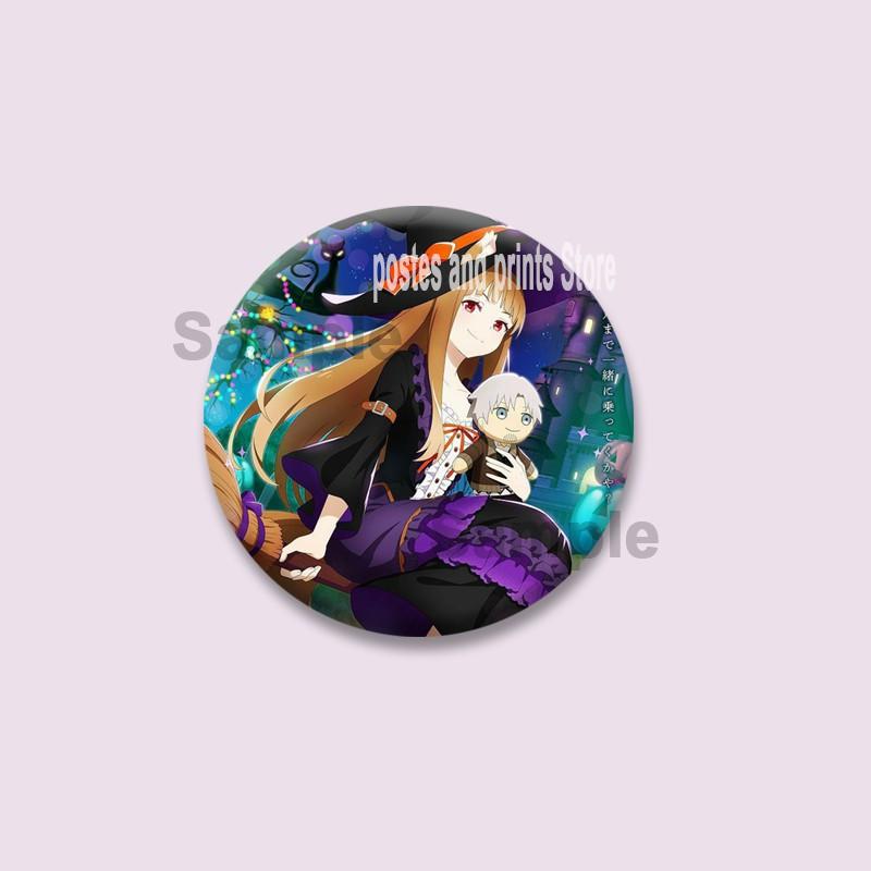 Cute Anime Spice and Wolf Enamel Badges Cartoon Manga Brooches for Backpacks Clothing Jewelry Accessories Circular Lapel Pins
