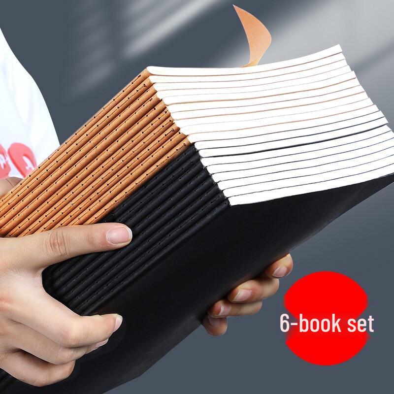 Faramon Kraft Paper Softcover Stitched Notebook 6-Pack