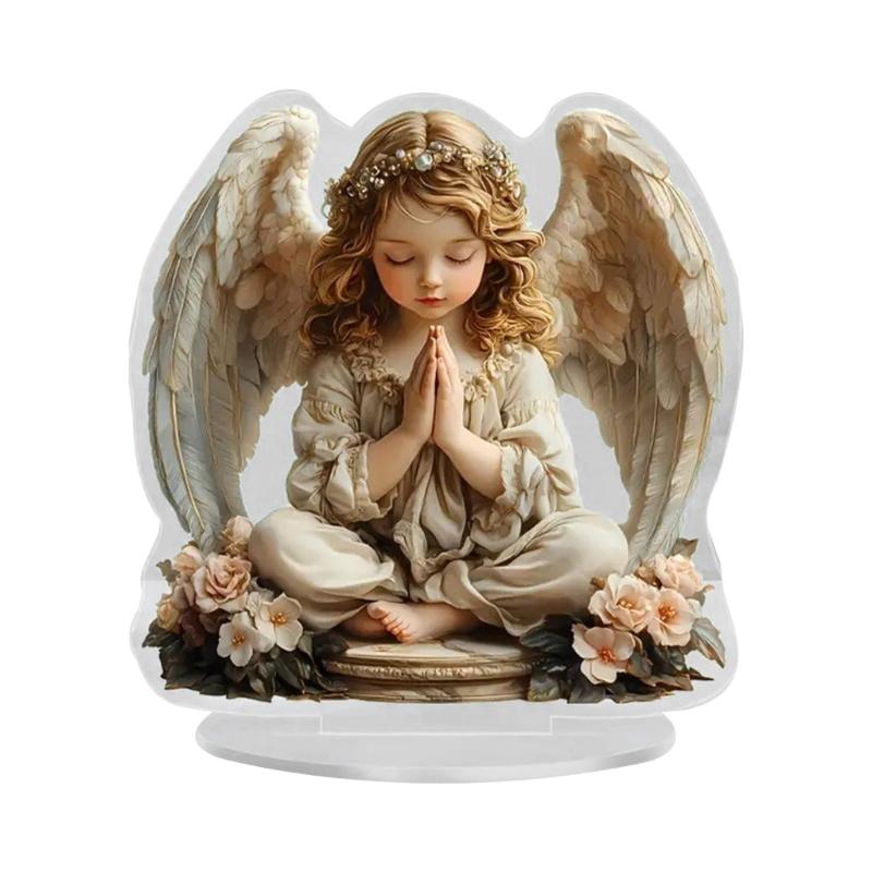 Guarder Angel Figurines Acrylic Angel Statues Table Decoration Ornament Collectible Figurines for Office Home Decors