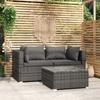 Day and Night - Day and Night 3-piece Garden Furniture Set and Gray Synthetic Rattan Cushions