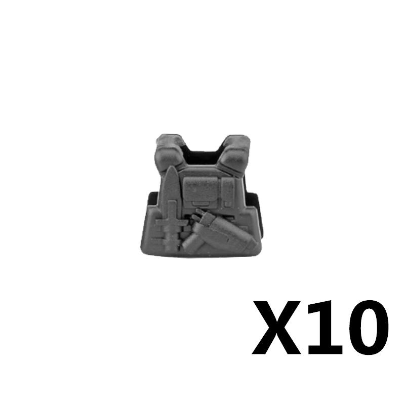 MOC Militärfigur Zubehör Bausteine Alpha SWAT Helm Weste Rucksack Knieschoner Nachtsichtgeräte Steine Spielzeug K017