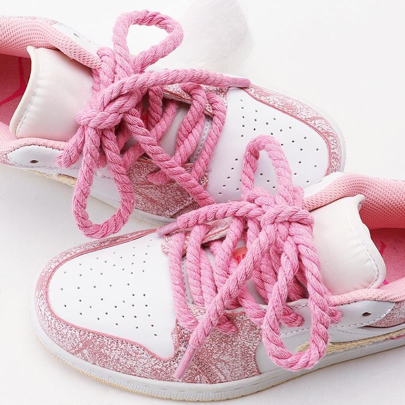 New Thick Chunky Fat Cotton Shoelace Round Rope Shoe Laces for Replacement Laces for Sneakers Width 8MM Length 100/120/140/160CM