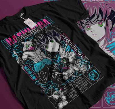 Inosuke T-Shirt Demon Slayer Kimetsu No Yaiba Anime Manga Gift Shirt All Size551