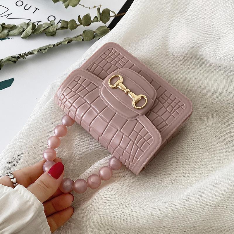 Pearl stone pattern jelly bag versatile lock women's bag