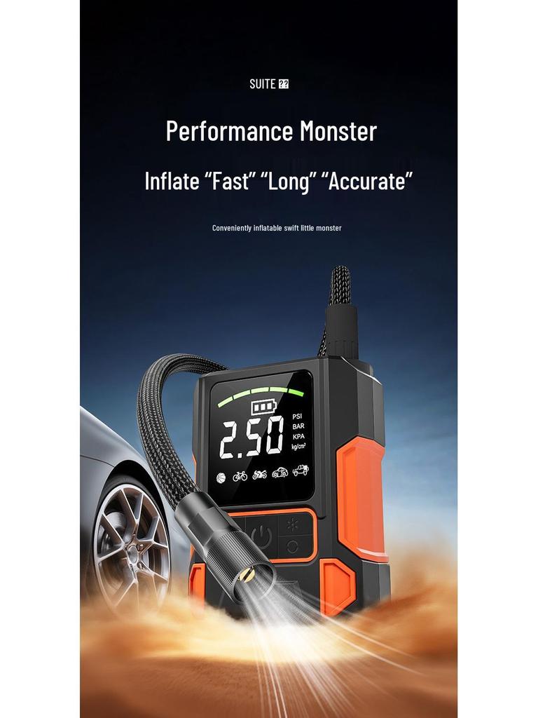 Portable Car Tire Inflator: Wireless Electric High-Pressure Pump for Fast Inflation