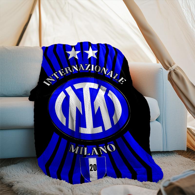 1 PZ F.C. Coperta morbida in flanella stampata Internazionale Milano per camera da letto da adulto, soggiorno, divano, campeggio, viaggi, regali per tifosi, regali di Natale