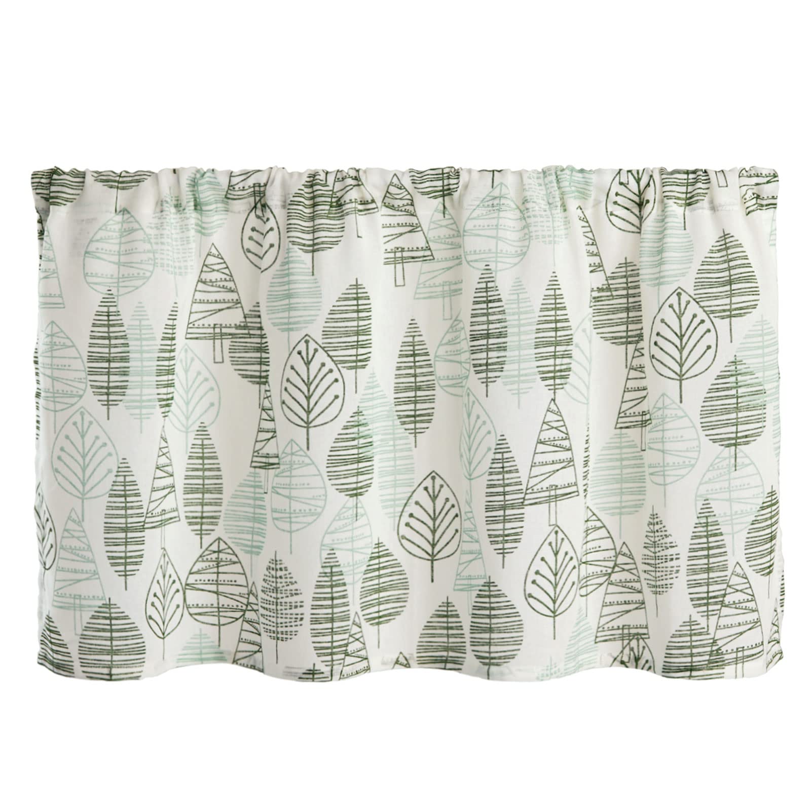 

Stylish and cute cafe curtain featuring a leaf and tree approximately 100cm wide x 45cm solid 1 cotton design, long, white, color, panel, 100%