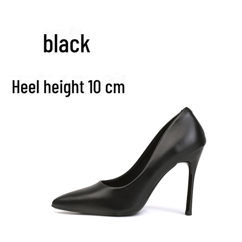 2025 Spring Women's Black Pointed Stilettos - Elegant & Chic Nude Heels