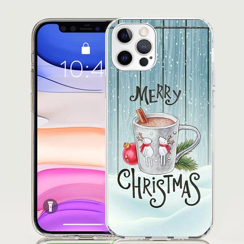 Winter Coffee Christmas Phone Case For iPhone 17 Air 16 15 Plus 11 14 Pro Max 13 Mini 12 7 8 + SE Pattern Art Customized Cover 1