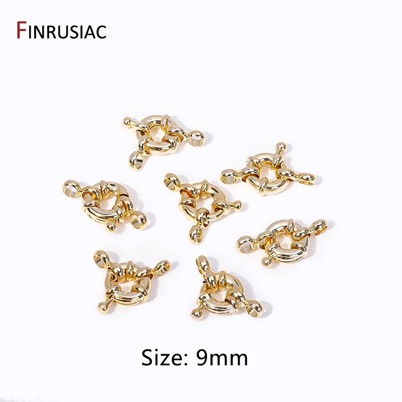9/11.5/15mm 14k Gold Plated Spring Clasps For Jewelry Making Brass Sailor Clasp Connector DIY Handmade Necklace Accessories